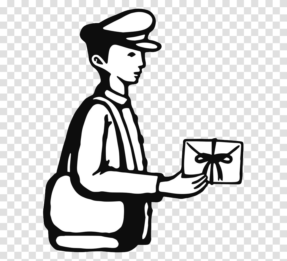 Postman, Person, Stencil, Waiter, Doodle Transparent Png