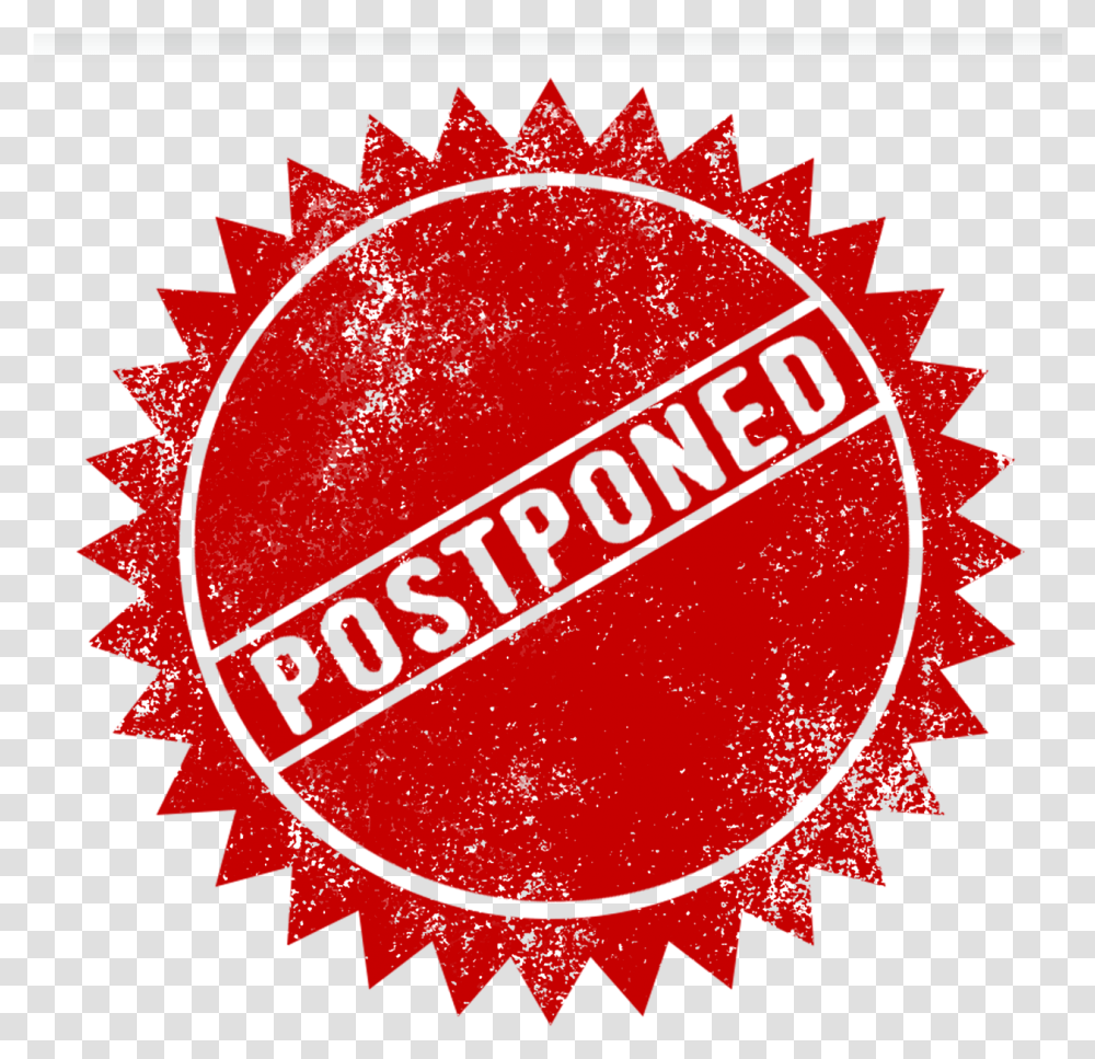 Postpone Postponed Delay Postponed, Label, Text, Poster, Advertisement Transparent Png