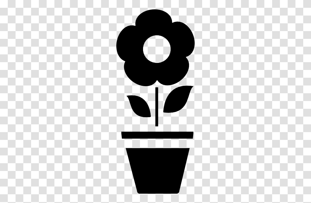 Pot Flower Icon Clip Art For Web, Stencil Transparent Png