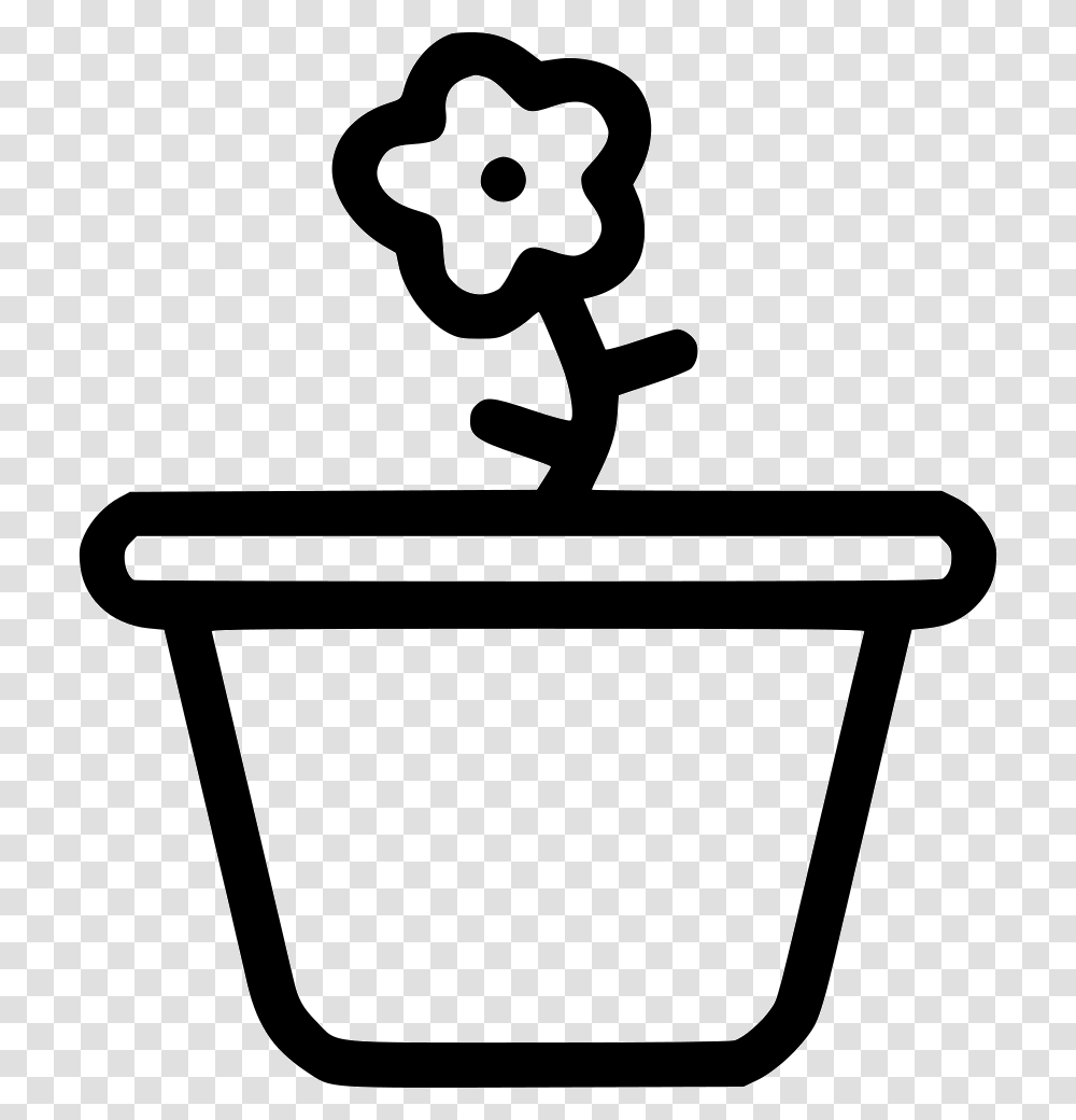 Pot Flower Plant Garden, Stencil, Water Transparent Png