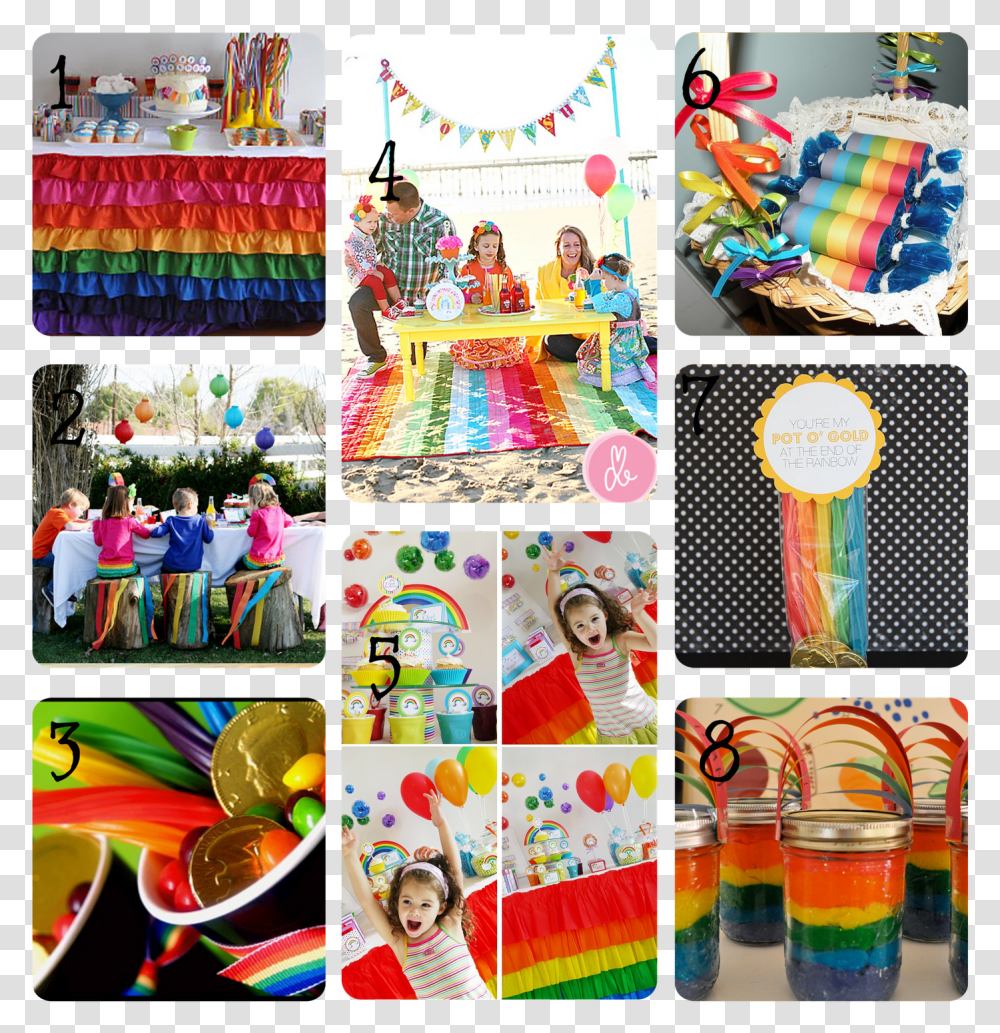 Pot O Rainbow Party Ideas Transparent Png