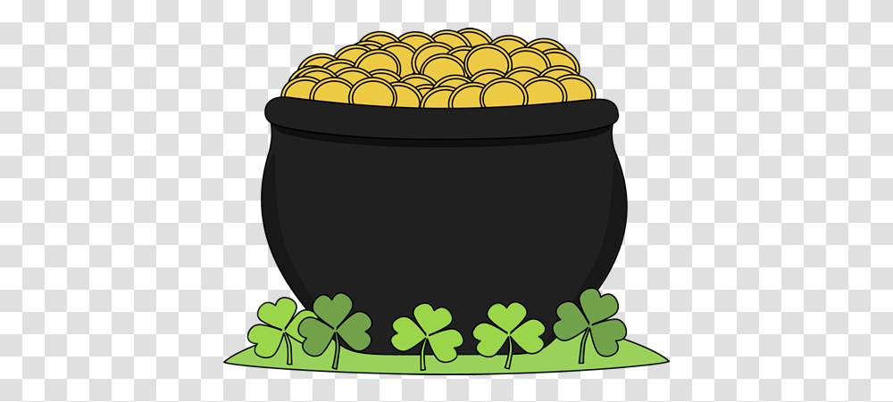 Pot Of Gold And Shamrocks Clip Art Pot Of Gold And Clip Art St Day, Bowl, Plant, Fruit, Food Transparent Png