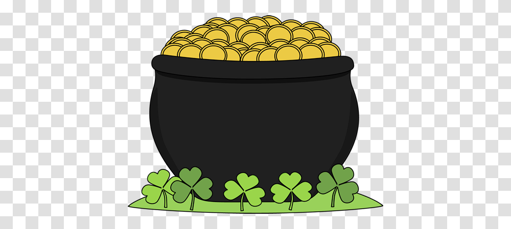 Pot Of Gold And Shamrocks St Patricks Day Clip Art, Bowl, Plant, Fruit, Food Transparent Png