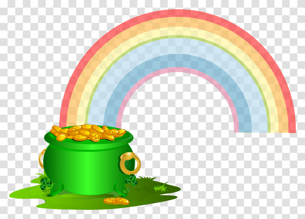 Pot Of Gold Border & Free Borderpng Rainbow Pot Of Gold, Wedding Cake, Dessert, Food, Symbol Transparent Png