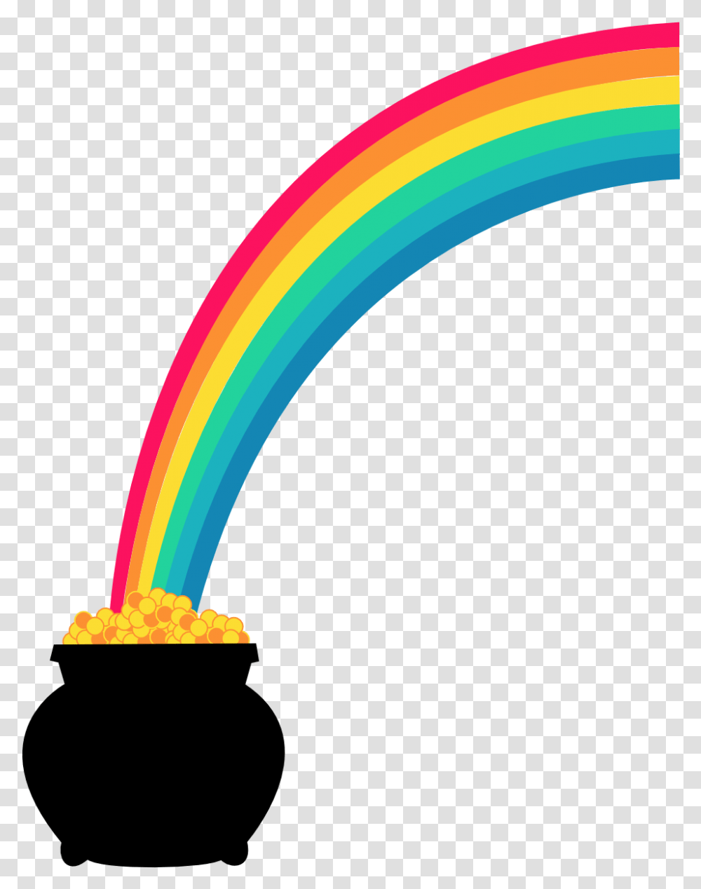 Pot Of Gold Rainbow Clipart Rainbow Pot Of Gold, Light, Neon, Flare, Torch Transparent Png