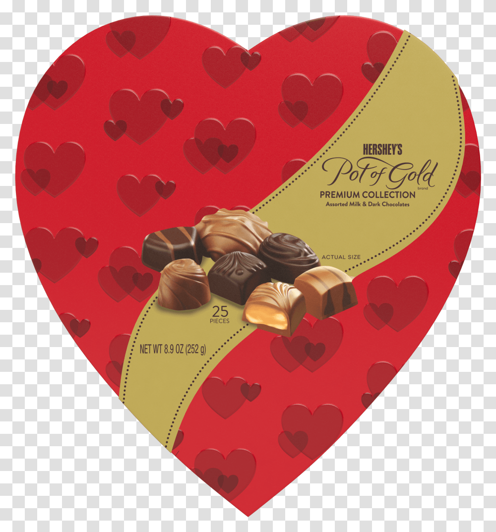 Pot Of Gold Valentine's Premium Chocolate Assortment Candy Heart Box 89 Oz Walmartcom Heart, Dessert, Food, Cocoa, Fudge Transparent Png