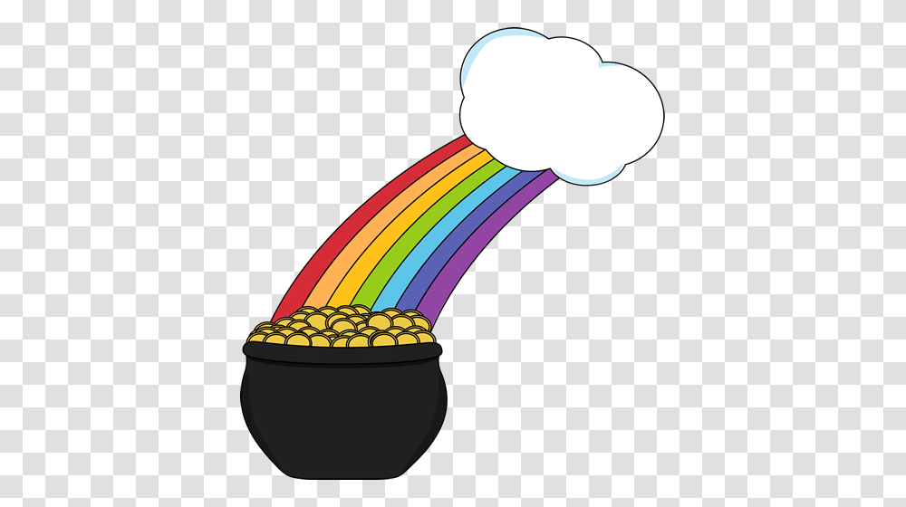 Pot Of Gold With Rainbow And Cloud Clip Art Spring, Purple Transparent Png