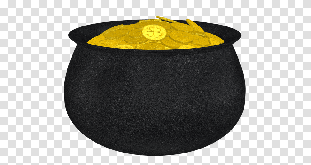 Pot Of Gold With Shamrock And Gold Coins Picture St, Rug, Inflatable, Tarmac, Asphalt Transparent Png