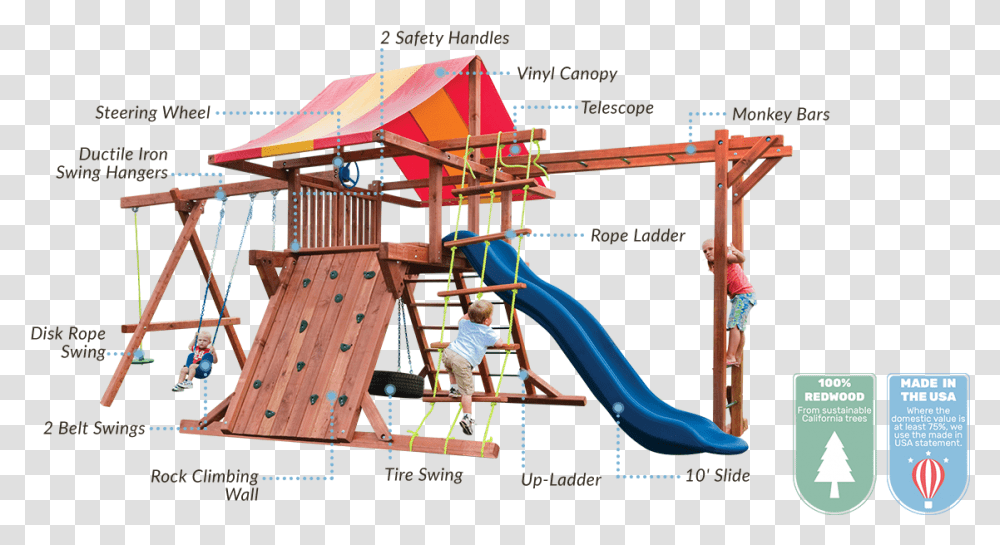 Pot O' Gold Playset With Monkey Bars & Tire Swing Kids Swing, Person, Human, Play Area, Playground Transparent Png