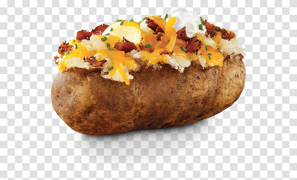 Potato Baked Potatoes Baked Potato With Onion Sour Cream And Bacon, Plant, Vegetable, Food, Bread Transparent Png