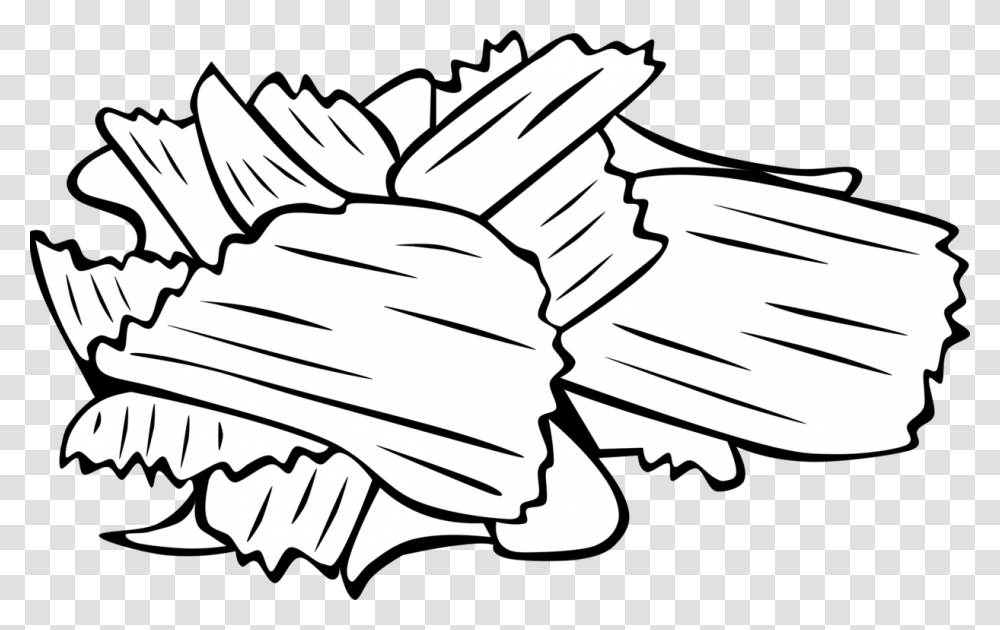 Potato Chip Snack French Fries Black And White, Plant, Hand, Axe, Tool Transparent Png