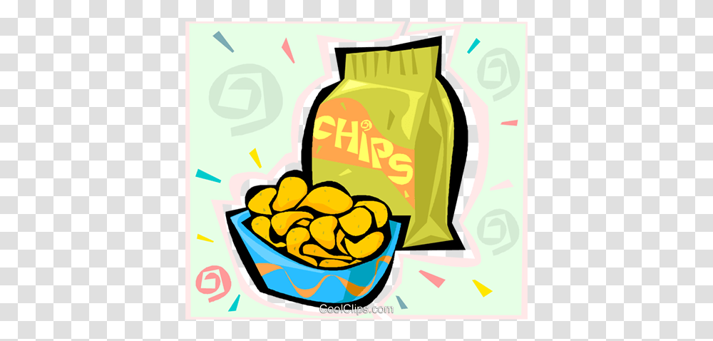 Potato Chips Royalty Free Vector Clip Art Illustration, Snack, Food, Bag, Shopping Bag Transparent Png