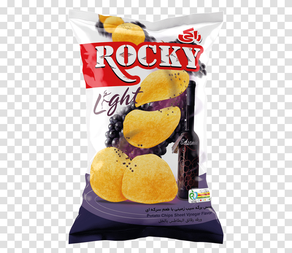 Potato Chips Vinegar Flavor Rocky Light Potato Chip, Food, Burger, Beverage, Drink Transparent Png