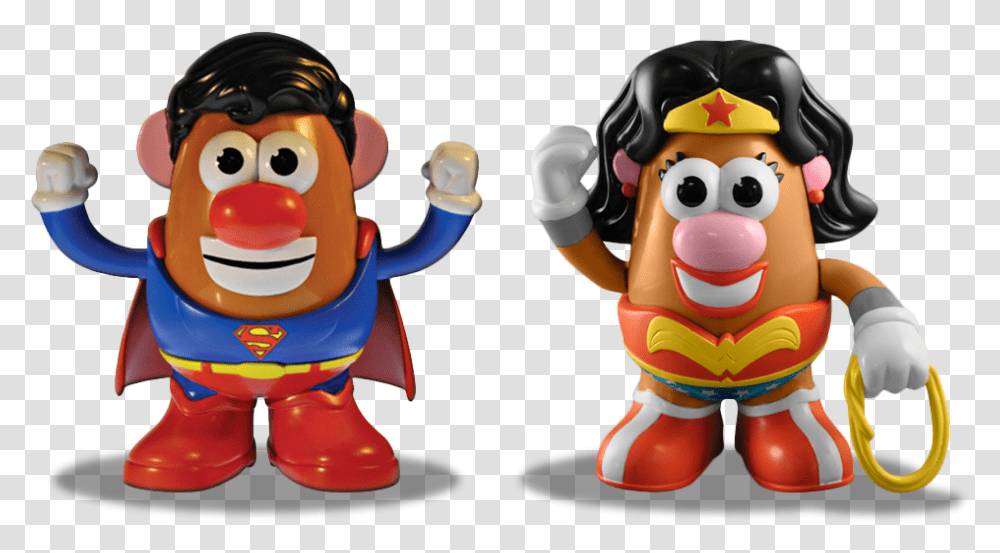 Potato Head Superman And Wonder Woman Mr Potato Head Superman, Figurine, Super Mario Transparent Png