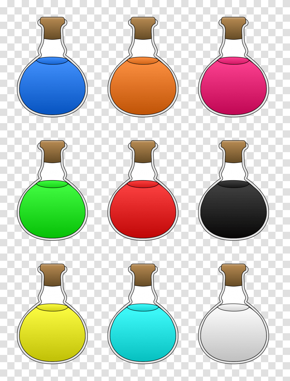 Potions Icons, Bottle, Glass, Jar, Vase Transparent Png