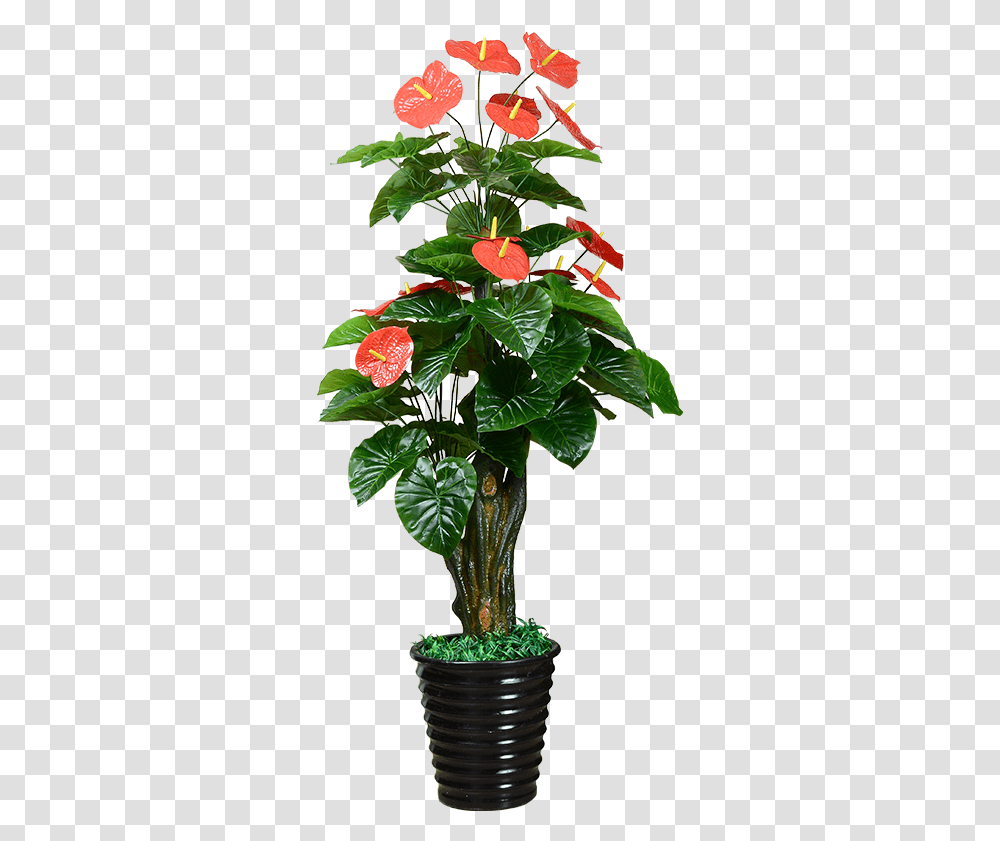 Potted Flowers Artificial Anemone Artificial Flower Potted Flowers, Plant, Anthurium, Blossom, Araceae Transparent Png
