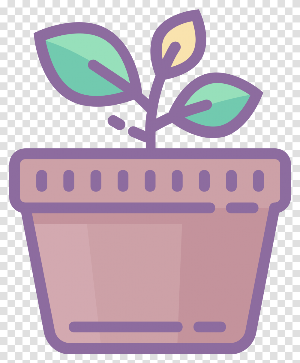 Potted Plant Icon Icon, Purple, Logo, Flower Transparent Png