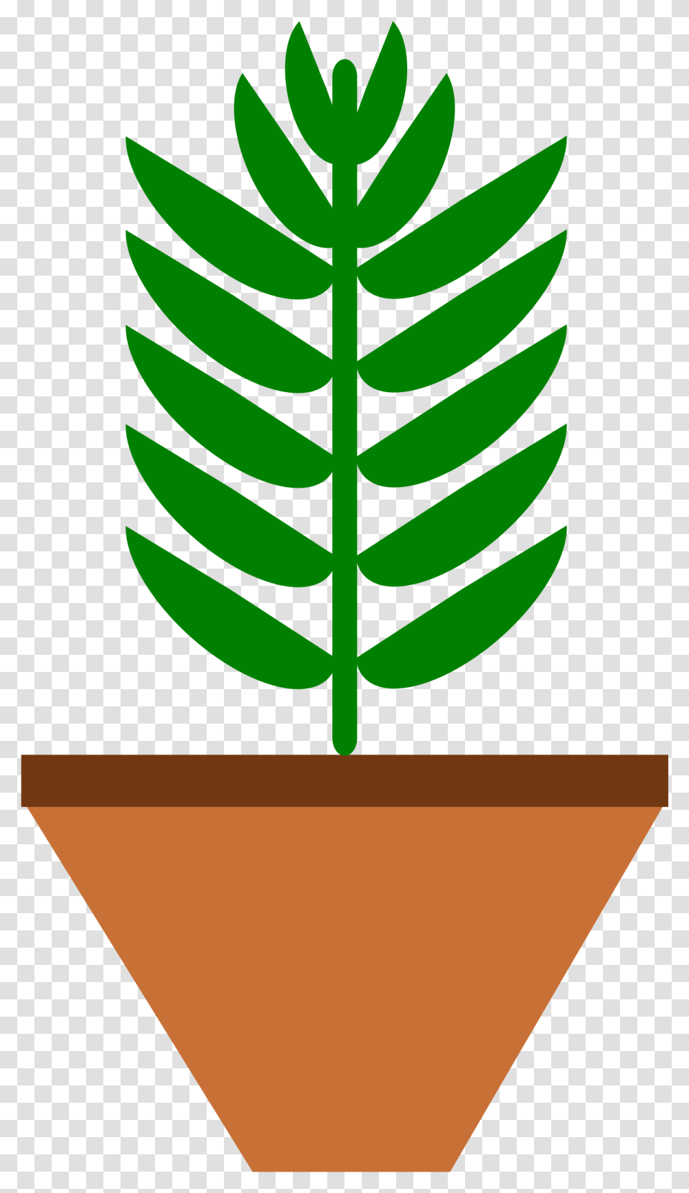 Potted Plant Leaves Only 3 Color With Space On Pot Pot Plant Clip Art, Green, Leaf, Fern Transparent Png