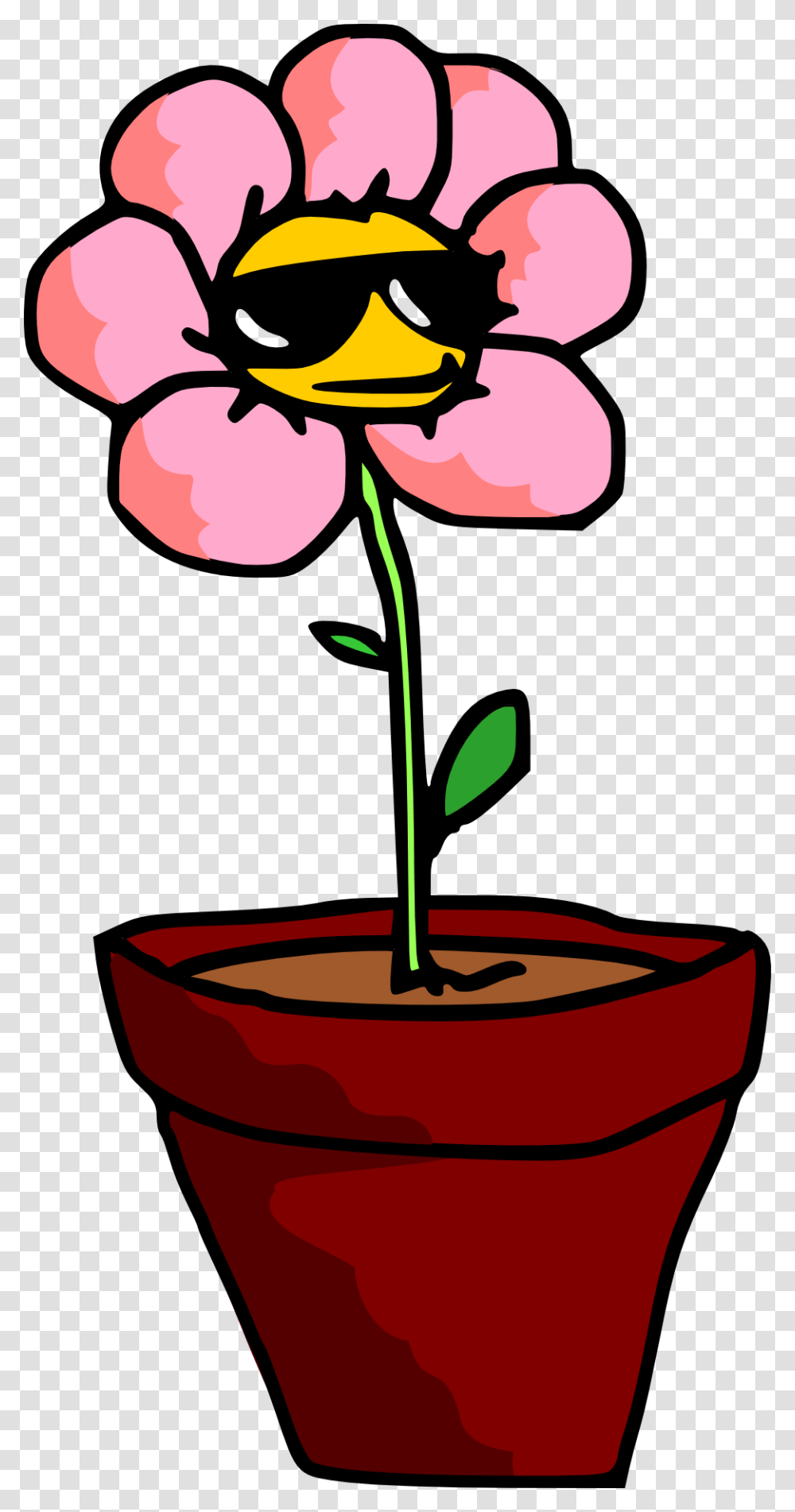 Potted Plants And Flowers Cartoon Potted Plant, Blossom, Petal, Rose Transparent Png