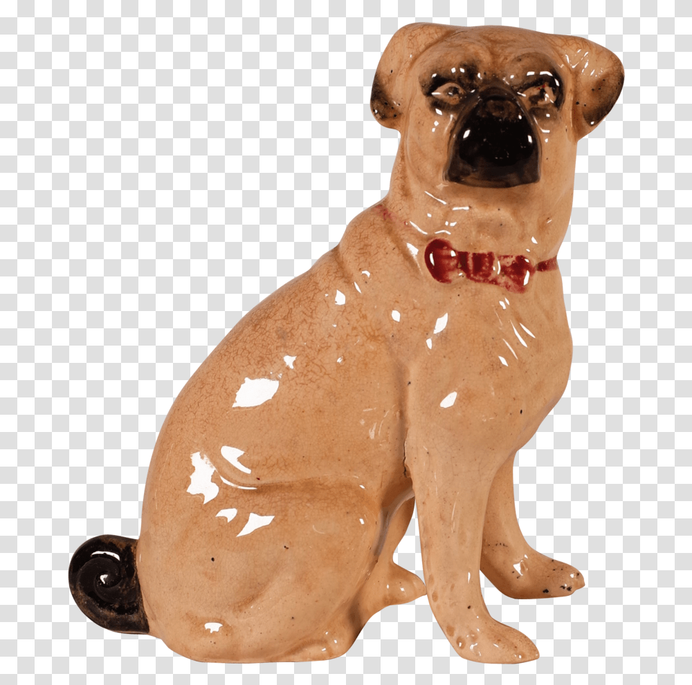 Pottery Figure Of A Pug Boxer, Figurine, Pet, Animal, Mammal Transparent Png