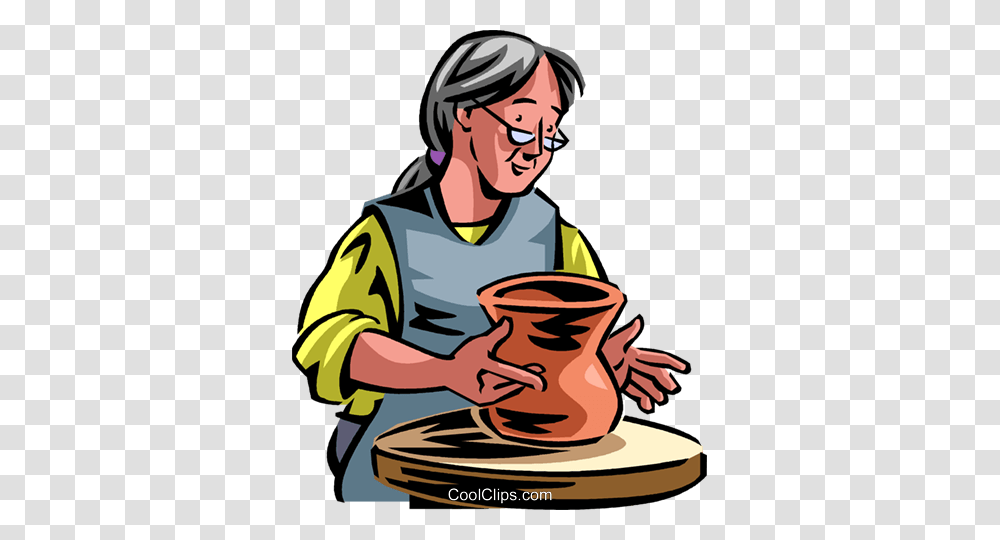 Pottery Royalty Free Vector Clip Art Illustration, Person, Helmet, Washing, Performer Transparent Png