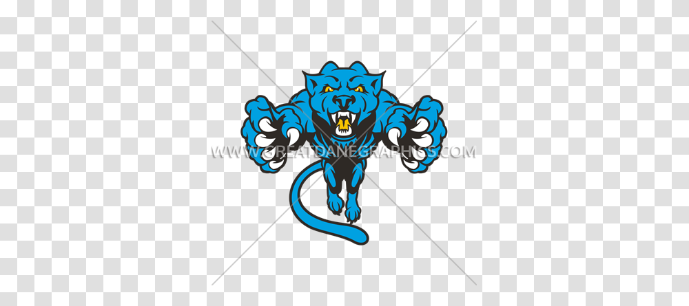 Pouncing Cartoon Panther Mascot Production Ready Artwork For T, Hand, Weapon, Hook Transparent Png