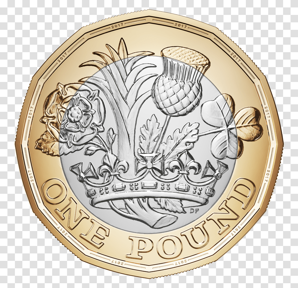 Pound Coin Back New Pound Coin, Money, Gold, Nickel, Animal Transparent Png
