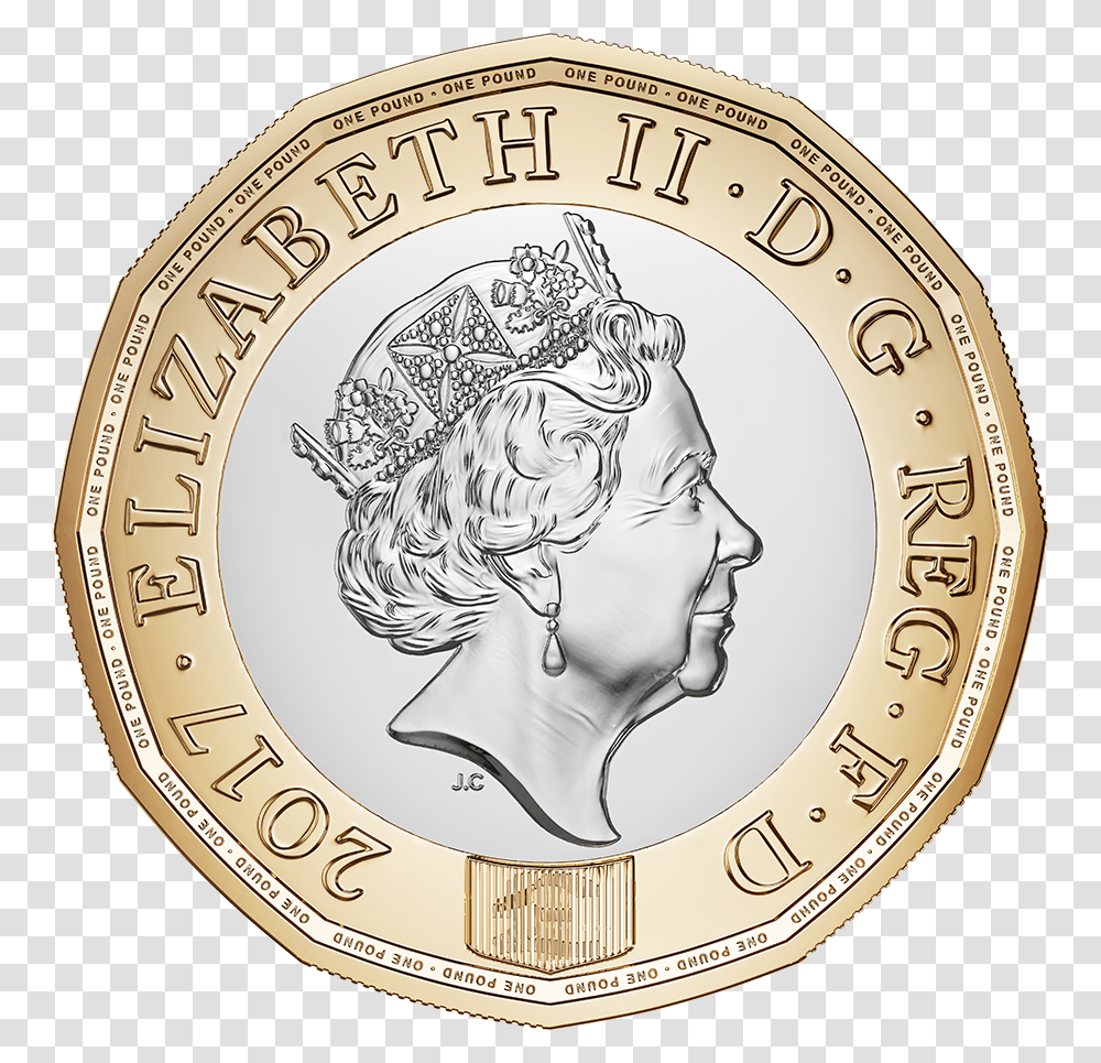 Pound Coin Front Great Britain 1 Pound 2016, Money, Person, Human, Clock Tower Transparent Png