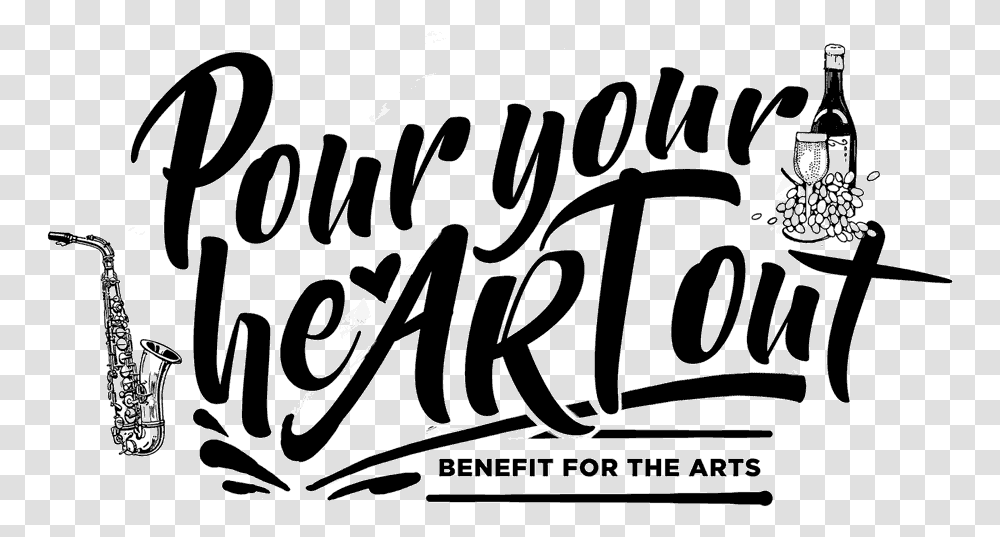 Pour Your Heart Out Event Logo Calligraphy, Handwriting Transparent Png