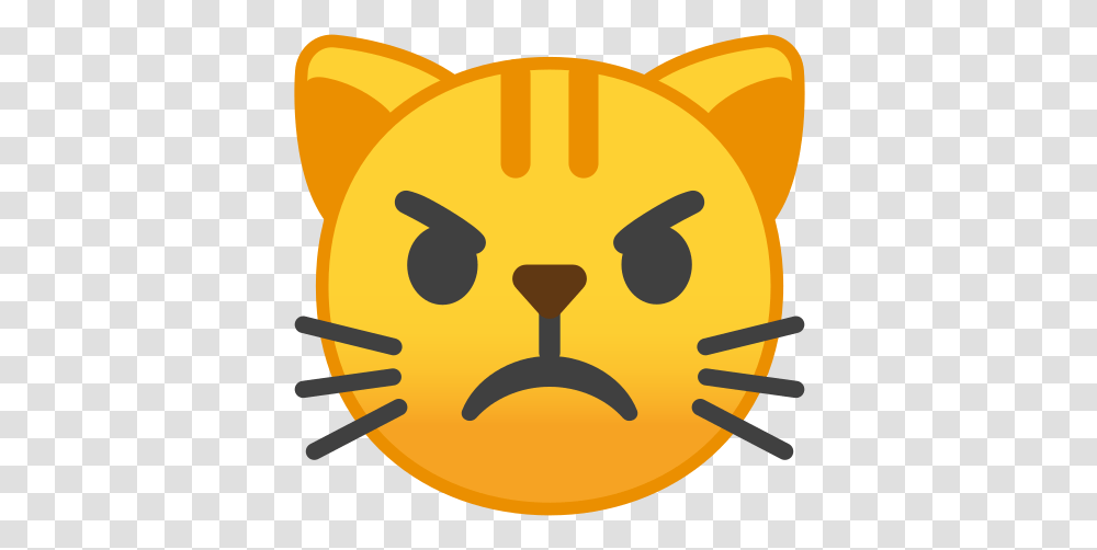 Pouting Cat Face Emoji Meaning With Pictures From A To Z Emoji Angry Cat Face, Pumpkin, Vegetable, Plant, Food Transparent Png