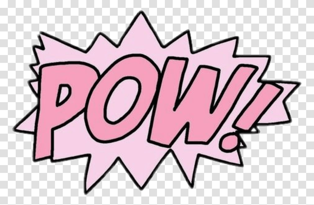 Pow Girly Pink Pow Tumblr, Label, Word, Sticker Transparent Png