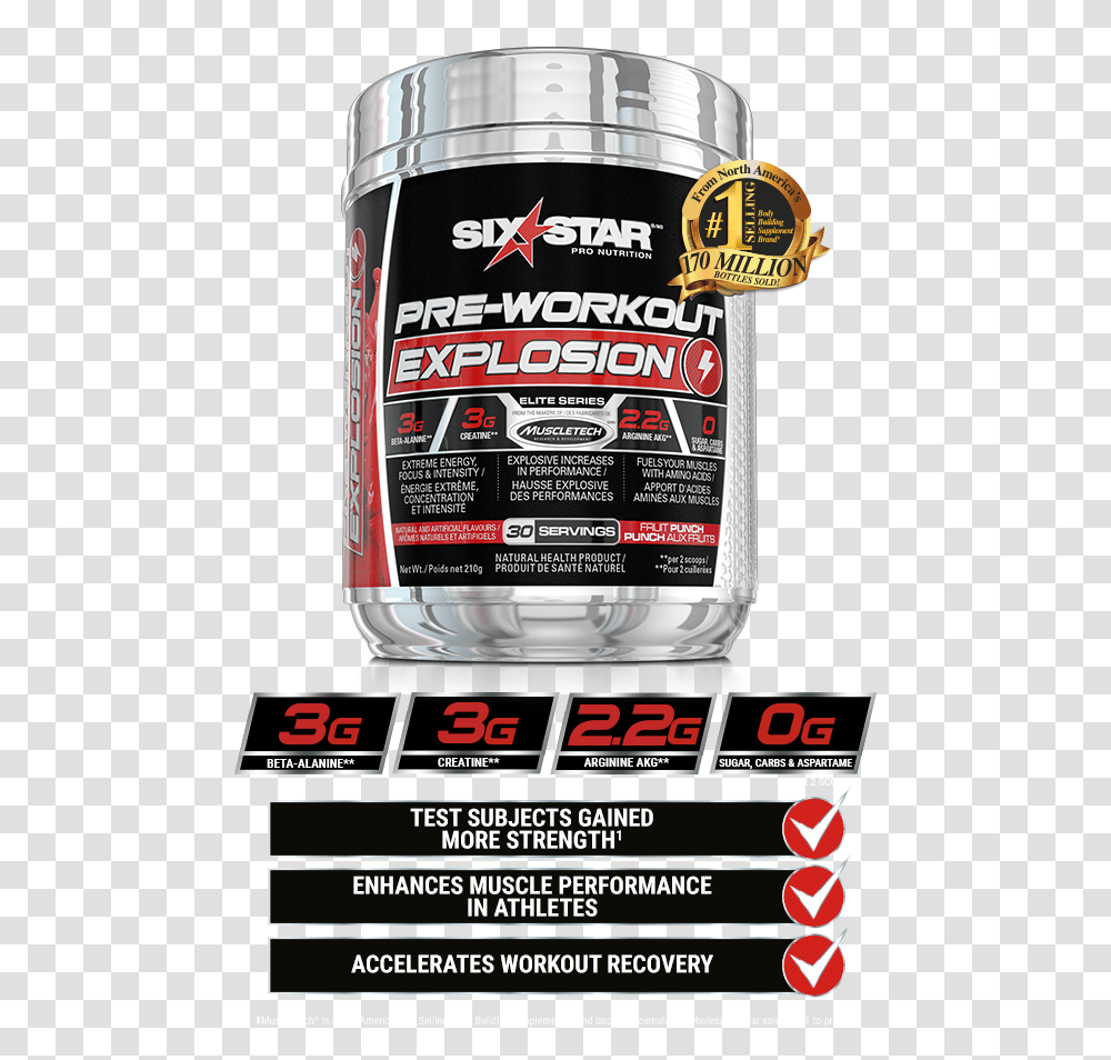 Powder Explosion Six Star Pre Workout, Advertisement, Poster, Beer, Alcohol Transparent Png