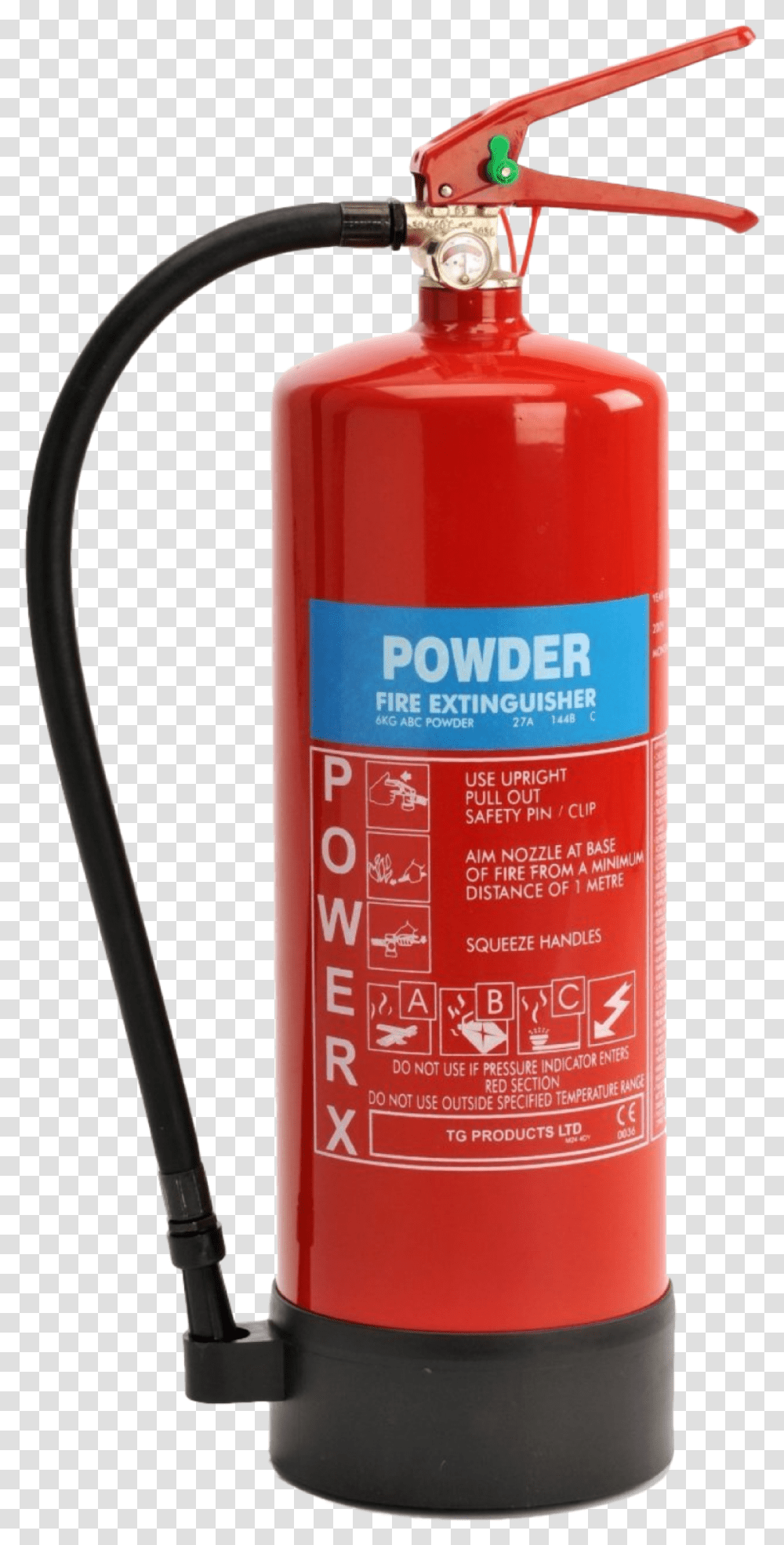 Powder Fire Extinguisher Powerx 6kg Dry Powder, Bottle, Liquor, Alcohol, Beverage Transparent Png