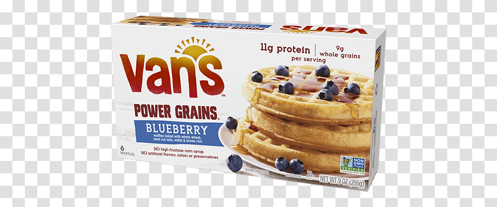 Power Grains Waffles Blueberry Van's Foods Vans Gluten Free Blueberry Waffles, Plant, Bread, Fruit, Burger Transparent Png