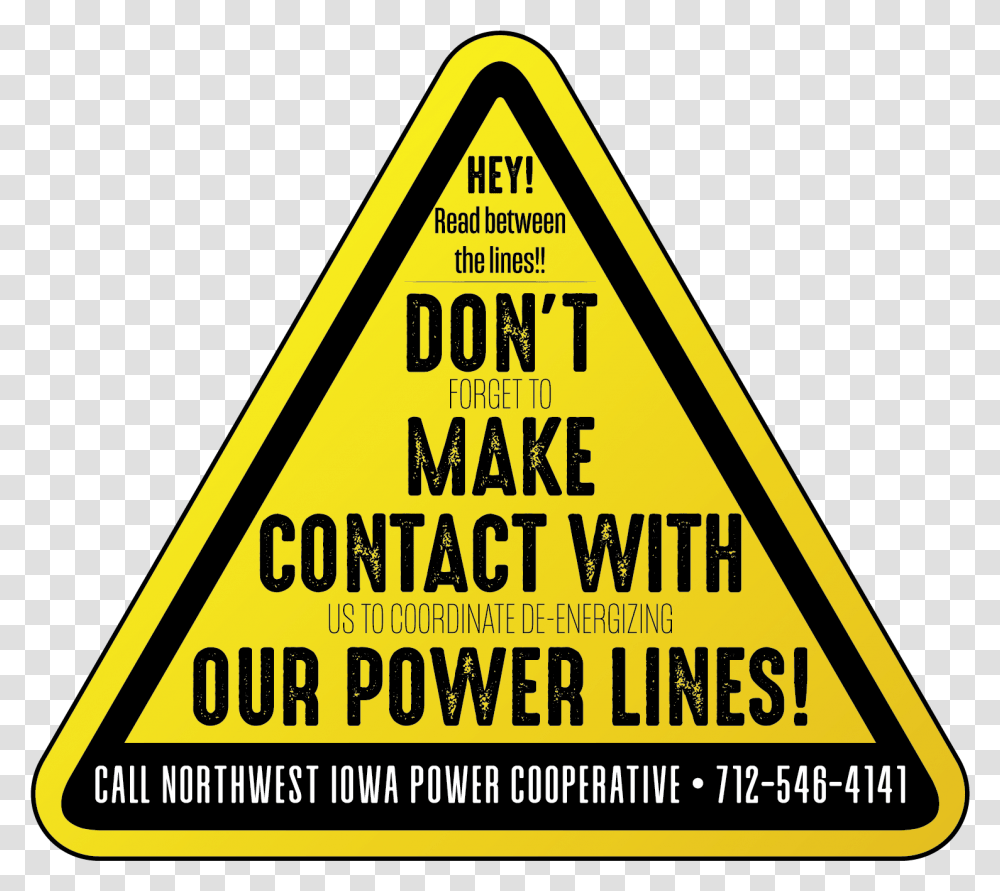 Power Line Awareness Messaging Vertical, Symbol, Triangle, Sign, Road Sign Transparent Png