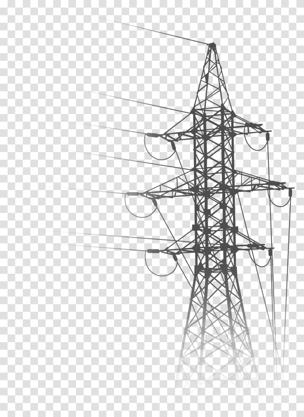 Power Line Drawing At Electric Tower Background, Cross, Cable, Electric Transmission Tower Transparent Png