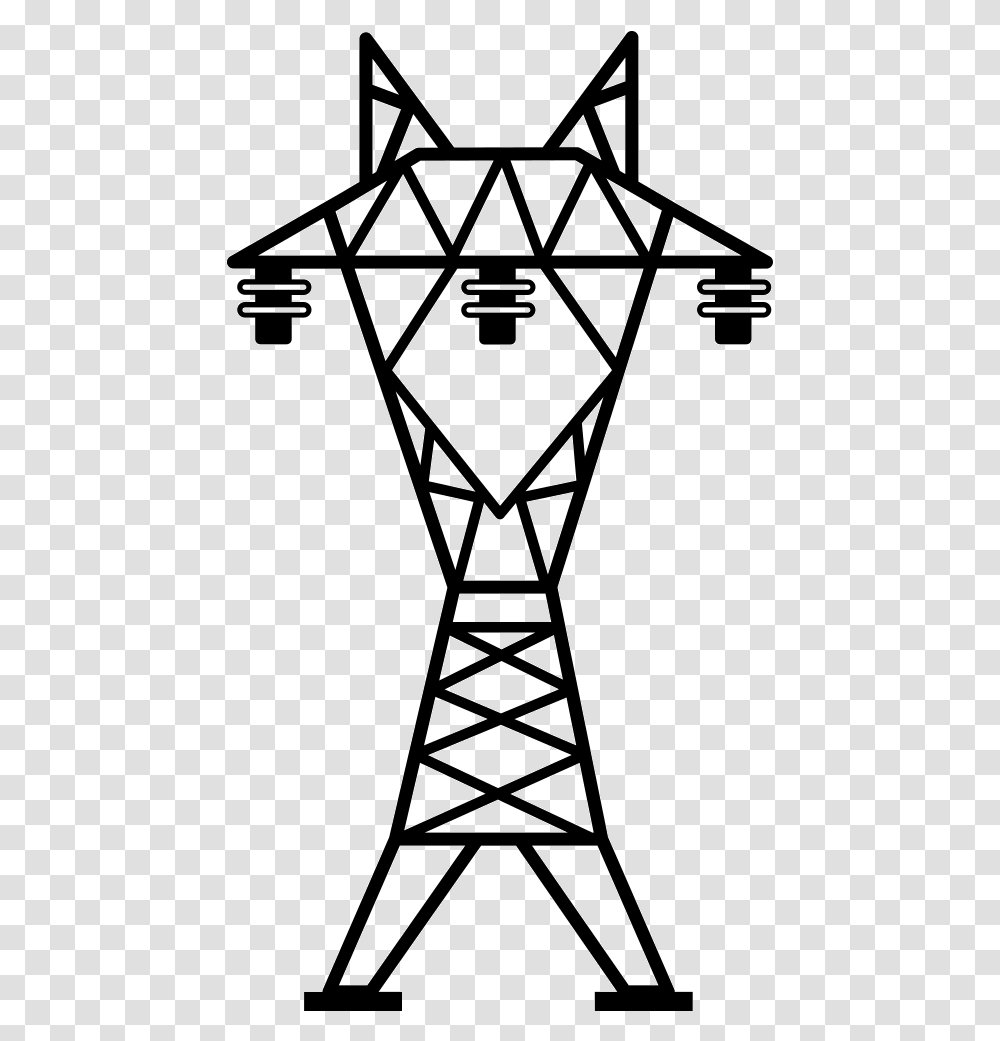 Power Line With Three Insulators Comments Transmission Lines Clip Art, Electric Transmission Tower, Power Lines, Cable Transparent Png