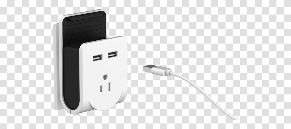 Power Outlet And Charger With Phone Cradle 2 Portable, Adapter, Plug, Electrical Outlet, Electrical Device Transparent Png