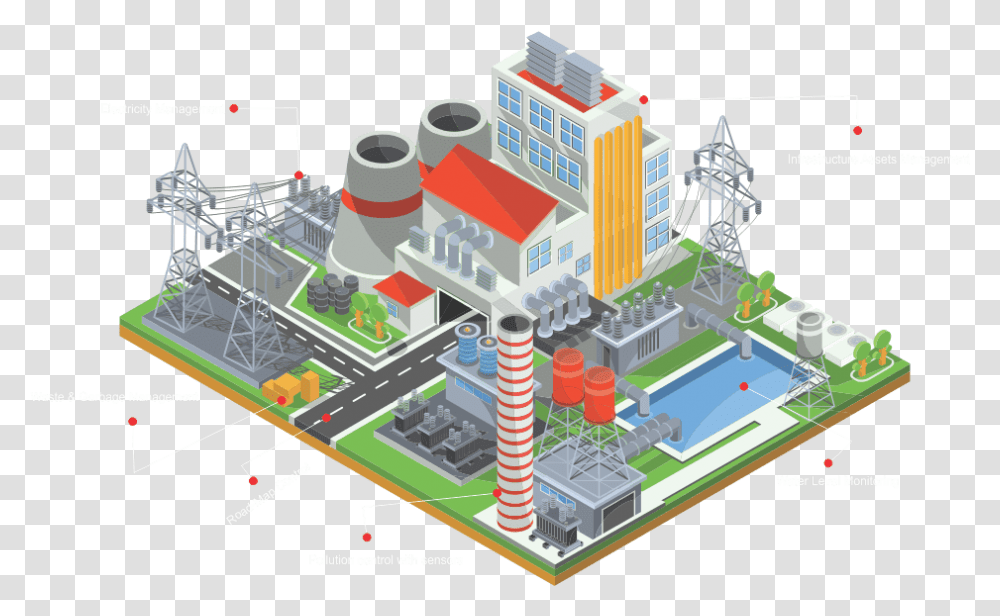 Power Plant Isometric, Building, Toy, Architecture, Factory Transparent Png