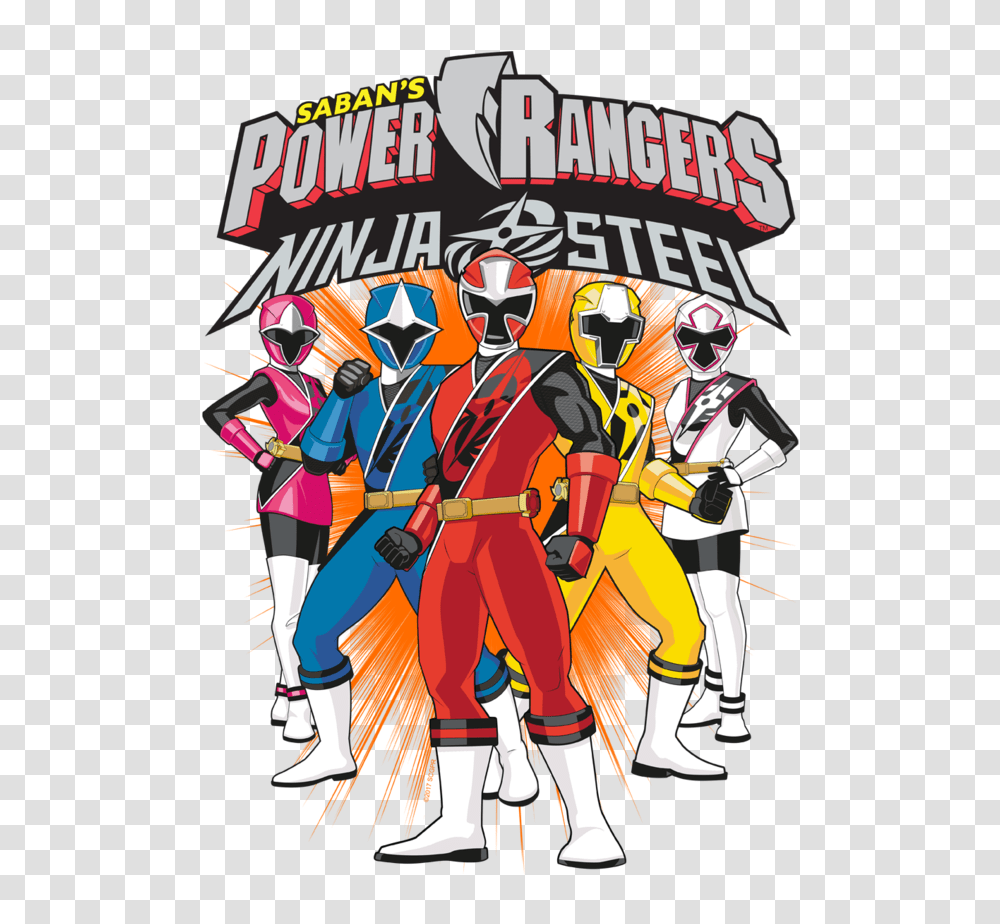 Power Rangers Team Lineup Mens Regular Fit T Shirt, Person, Poster, Advertisement, People Transparent Png