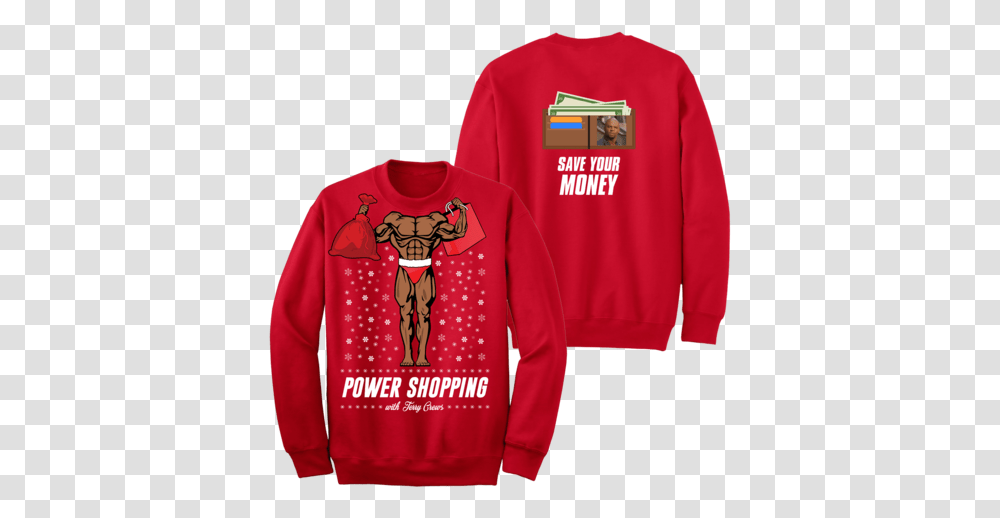 Power Shopping Haha Holiday Sweater Terry Crews Christmas Sweater, Clothing, Apparel, Sweatshirt, Person Transparent Png
