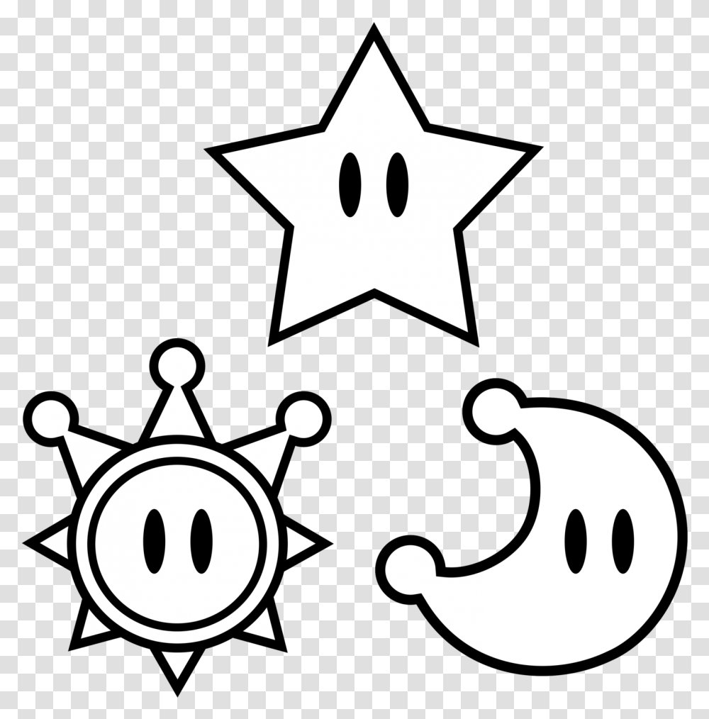 Power Star Sun And Moon Vector By Greenmachine987 Star Coloring, Stencil, Star Symbol, Cross Transparent Png