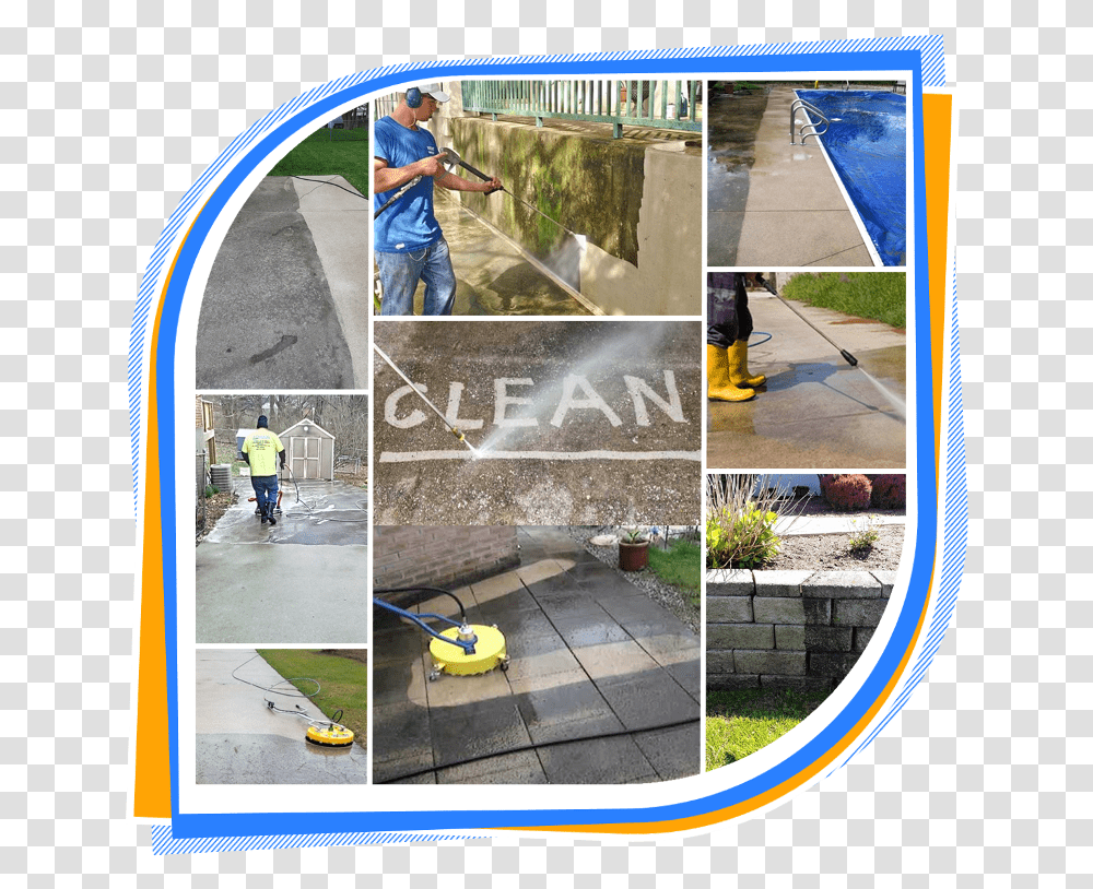 Power Washing Concrete, Collage, Poster, Advertisement, Person Transparent Png