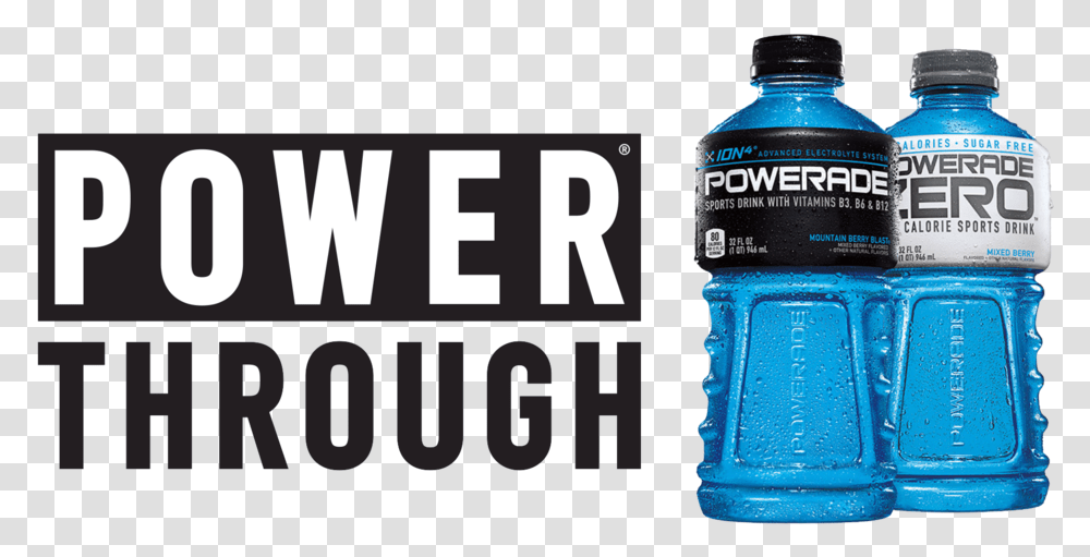 Powerade Powerade Power Through Logo, Bottle, Fire Hydrant, Beverage, Drink Transparent Png