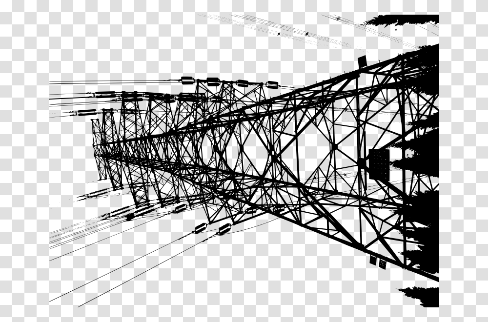 Powerlines In The Beijing Populated Areas Transmission Tower, Gray, World Of Warcraft Transparent Png