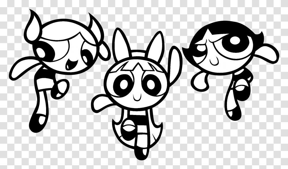 Powerpuff Girls Logo Black And White Powerpuff Girls Coloring Pages Gif, Stencil Transparent Png