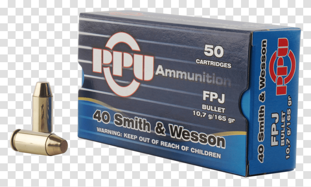Ppu Pph40f Handgun 40 Smith Amp Wesson 165 Gr Flat Point Prvi Partizan 9mm 147 Fmj, Adapter Transparent Png