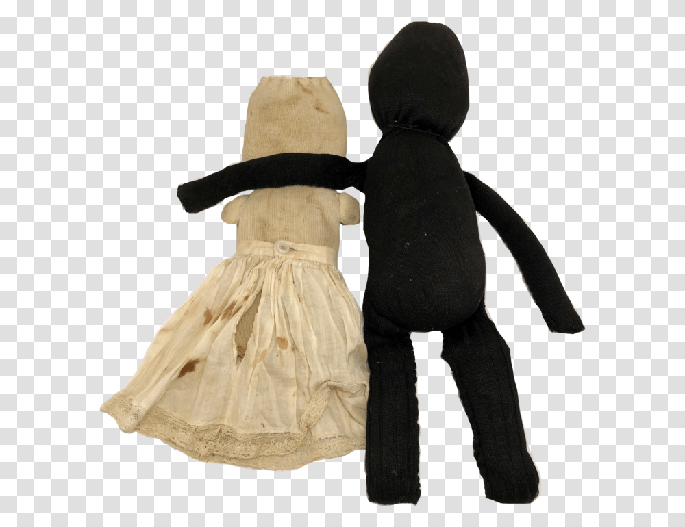 Pr 1900 Folk Art Antique Make Do Sock Dolls Stuffed Toy, Apparel, Person, Human Transparent Png