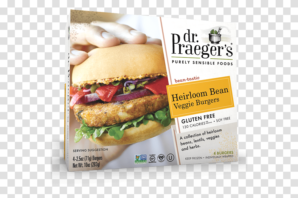 Praeger S Heirloom Bean Veggie Burgers Dr Praeger's Heirloom Bean Veggie Burger, Food, Advertisement, Flyer, Poster Transparent Png