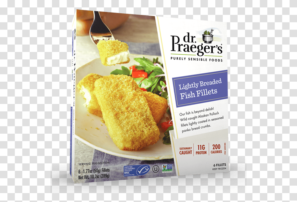 Praeger S Lightly Breaded Fish Fillets Package Fish Fillet, Advertisement, Food, Poster, Cornbread Transparent Png